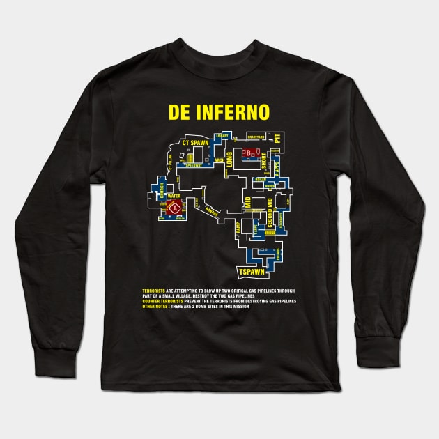 T-Shirt Csgo Inferno map Long Sleeve T-Shirt by mrcatguys